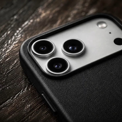 Black Leather iPhone Case | Personalized Initials