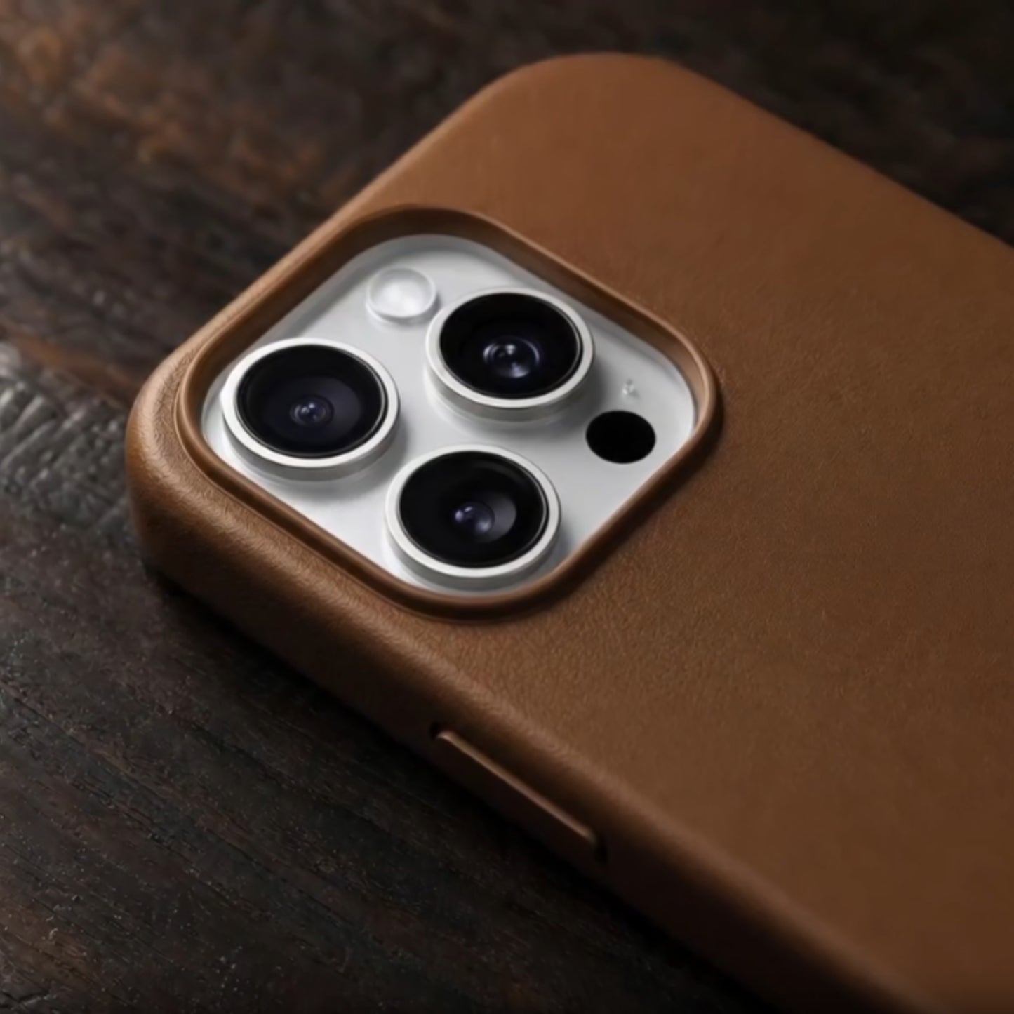 Brown Leather iPhone Case | Personalized Initials