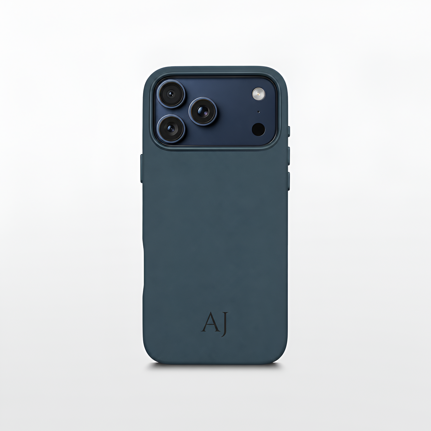 Navy Leather iPhone Case | Personalized Initials