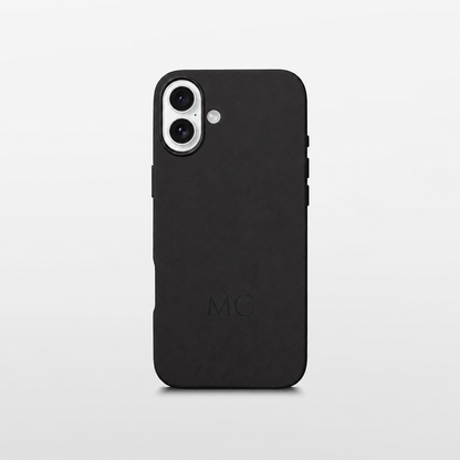 Black Leather iPhone Case | Personalized Initials