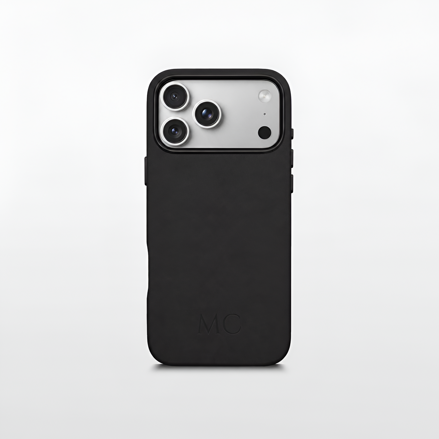 Black Leather iPhone Case | Personalized Initials