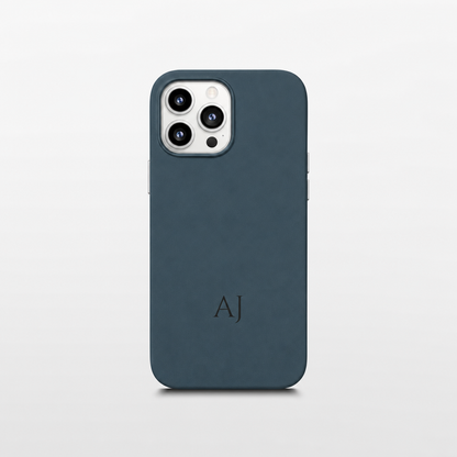 Navy Leather iPhone Case | Personalized Initials
