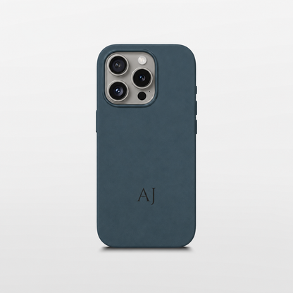 Navy Leather iPhone Case | Personalized Initials