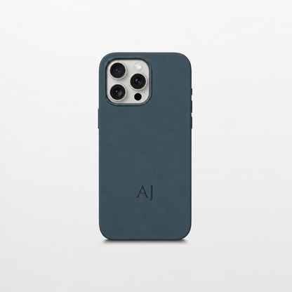 Navy Leather iPhone Case | Personalized Initials