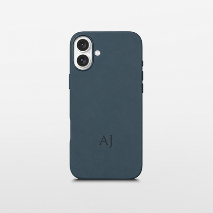 Navy Leather iPhone Case | Personalized Initials