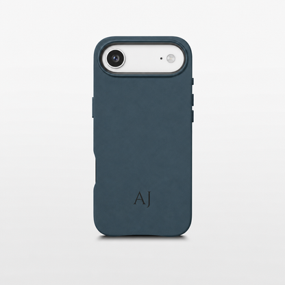 Navy Leather iPhone Case | Personalized Initials