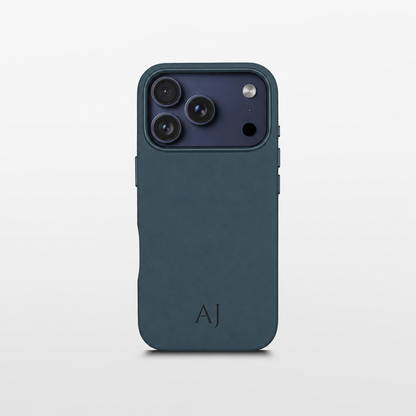 Navy Leather iPhone Case | Personalized Initials