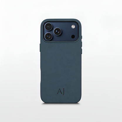 Navy Leather iPhone Case | Personalized Initials