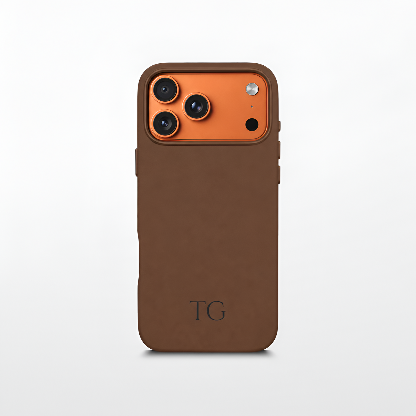 Brown Leather iPhone Case | Personalized Initials
