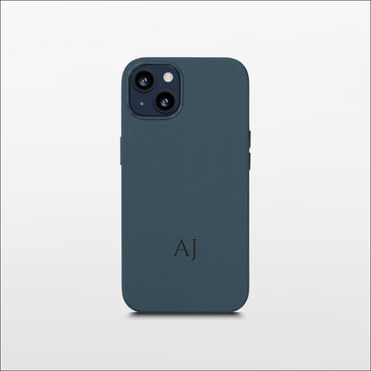 Navy Leather iPhone Case | Personalized Initials