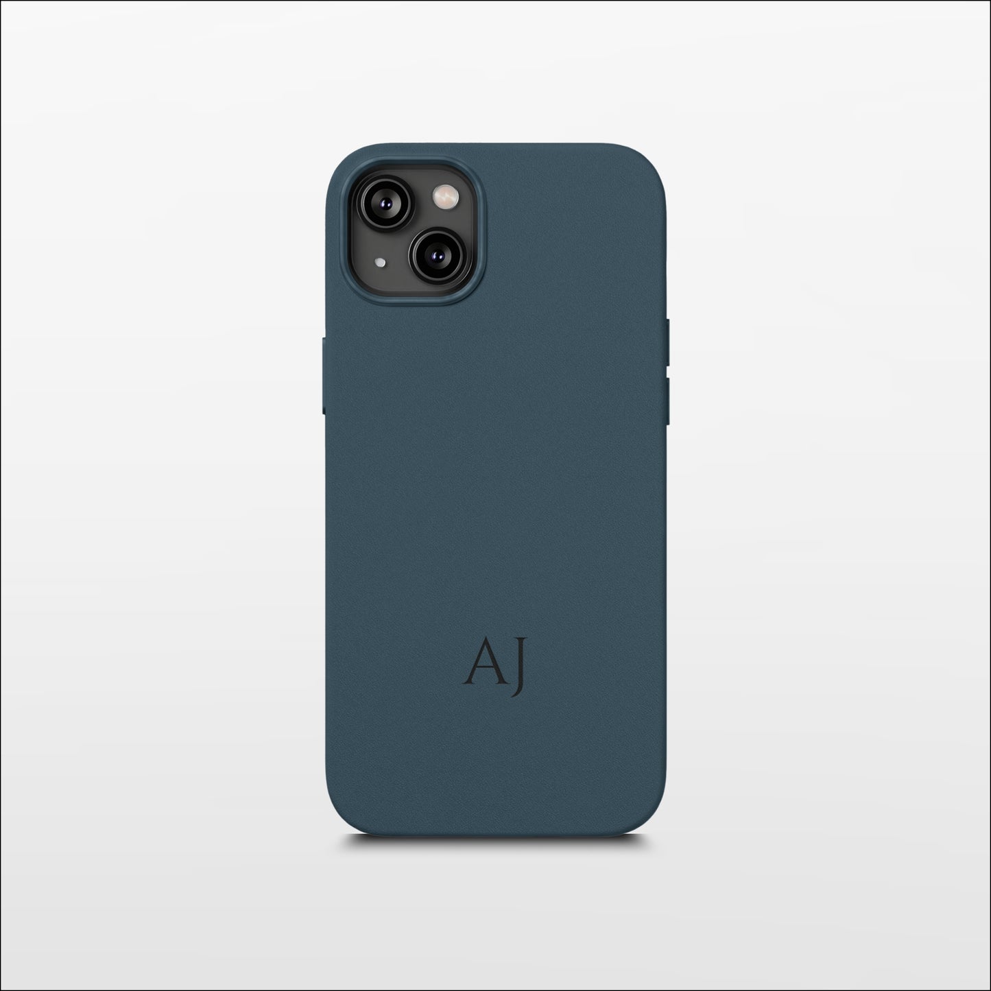 Navy Leather iPhone Case | Personalized Initials