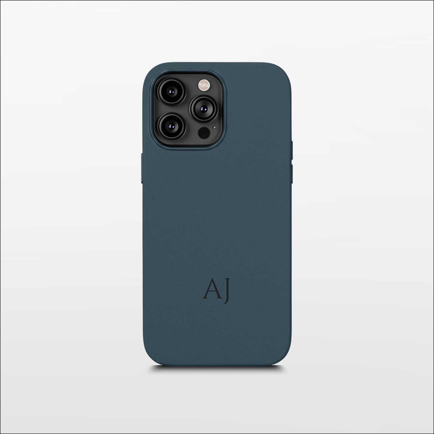 Navy Leather iPhone Case | Personalized Initials