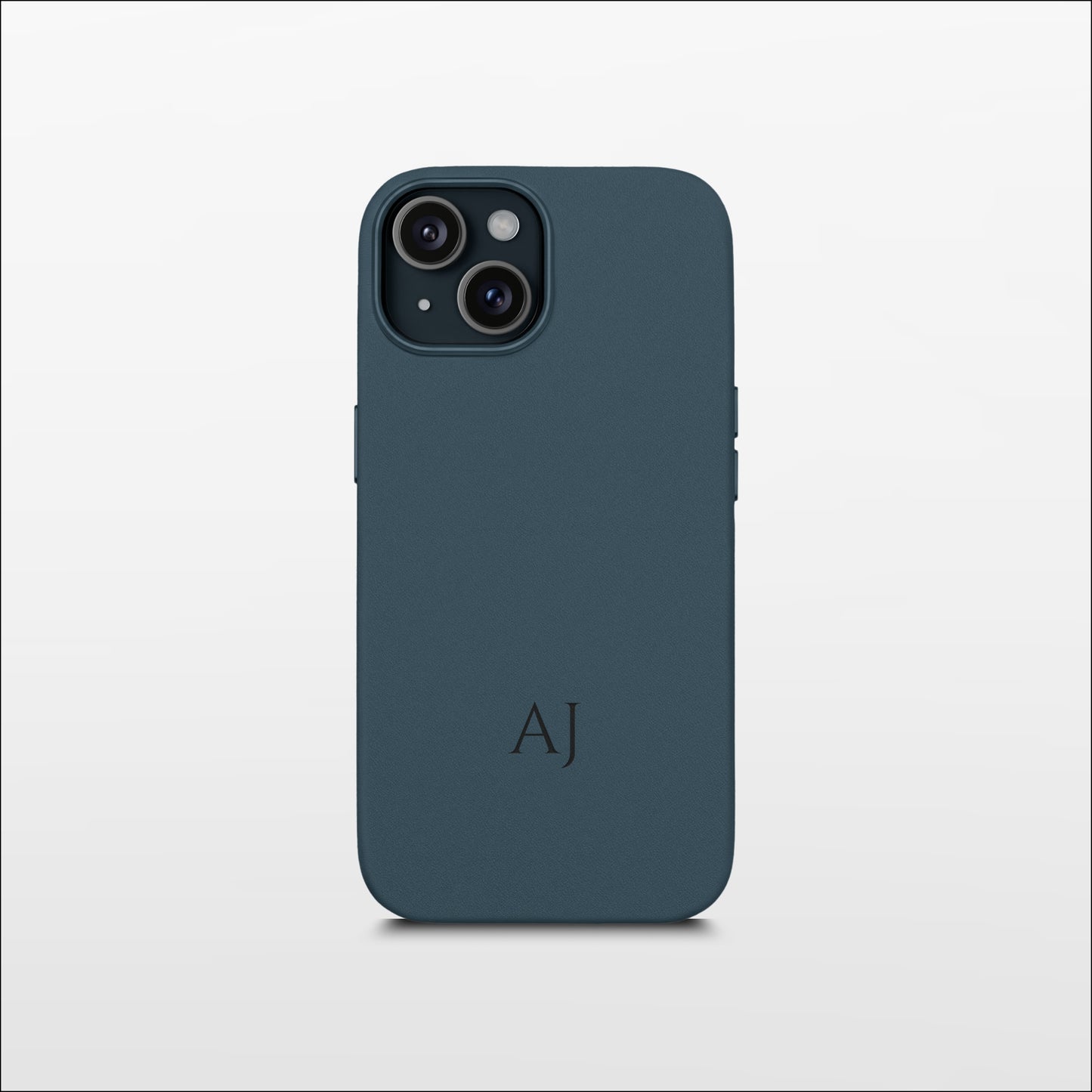 Navy Leather iPhone Case | Personalized Initials