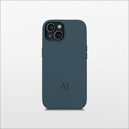 Navy Leather iPhone Case | Personalized Initials